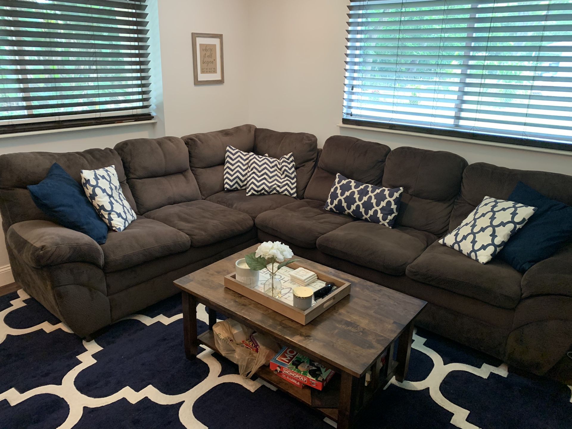 Brown sectional