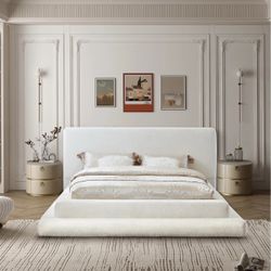 king size boucle bed frame (Perfect Condition)