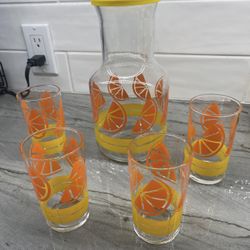 Vintage Libbey 5 pc Orange Juice Set 