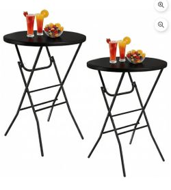 Set of 2 round folding tables, Cocktail tables