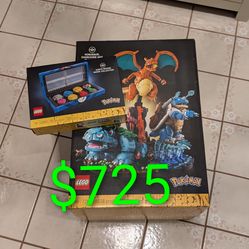 Lego Pokemon 72153 Venusaur Charizard and Blastoise 40892 Kanto Region Badge Collection
