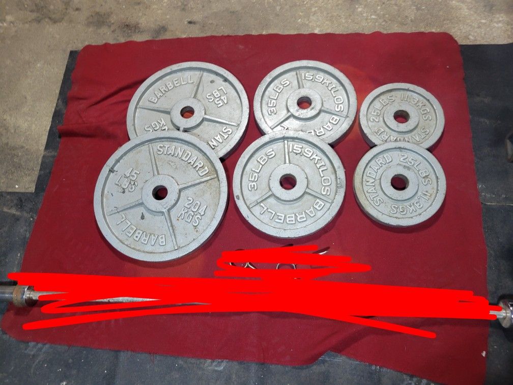 2" HOLE OLYMPIC PLATES 210LBs. 2-45s. 2-35s 2-25s.
11525 S HALSTED DUNKIN DONUTS/7111.S WESTERN WALGREENS
190$ CASH ONLY AS IS
