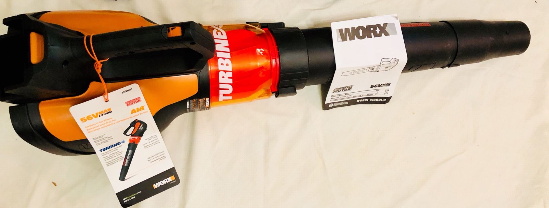 New WORX 56v AIR TURBINE Cordless Leaf Blower (Tool only. Battery and charger not included.)