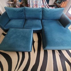 Custom Sectional Sofa Chaise & Ottoman 