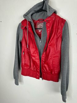Hulkamania Red Faux Leather Hoodie Jacket Women’s Medium