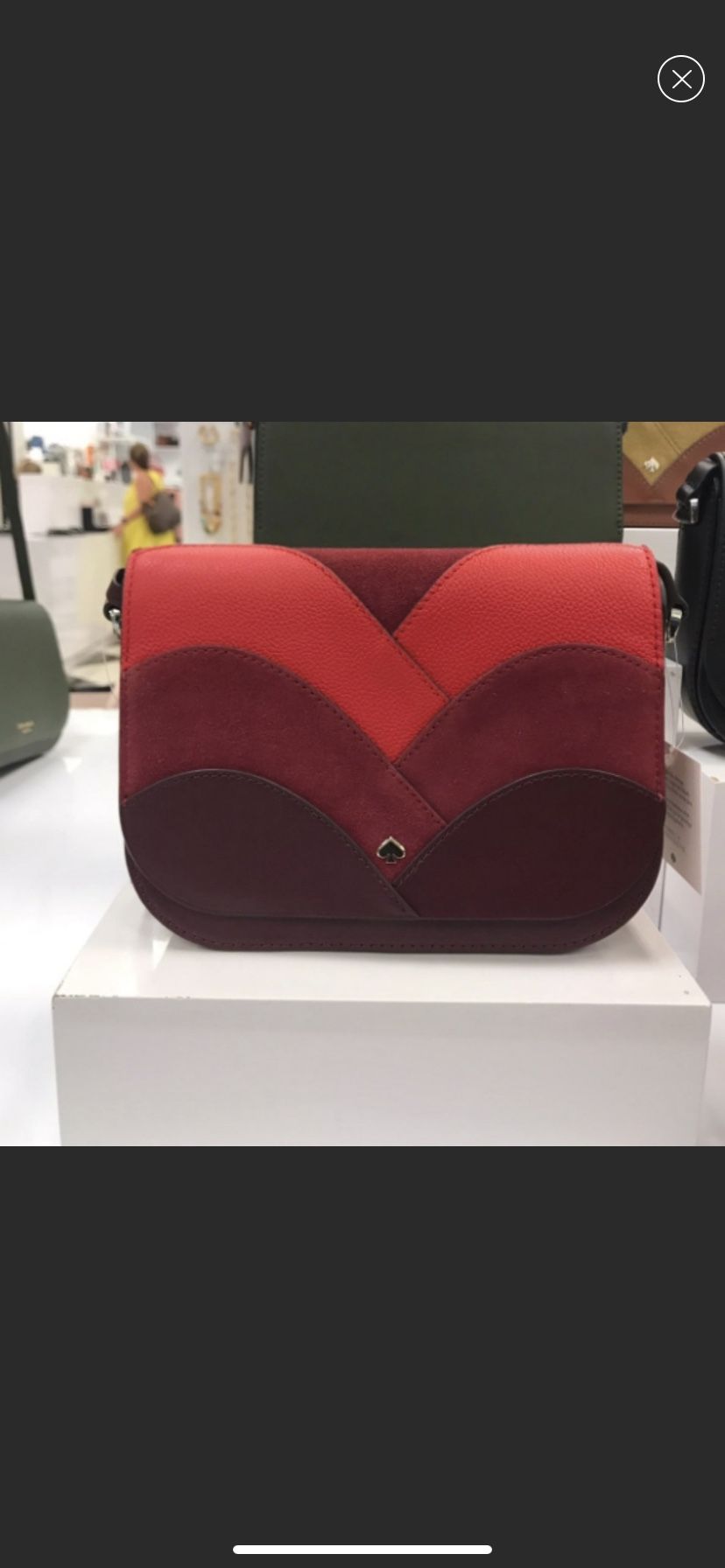 New with tags Kate Spade Red NADINE PATCHWORK Medium Flap Shoulder Bag / Crossbody