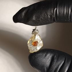 heliodor hessonite sterling silver wire wrap 