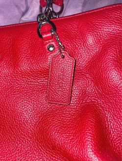 Coach Red Pebbled Leather Handbag
