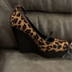 Calvin Klein Cheetah Print Wedges 
