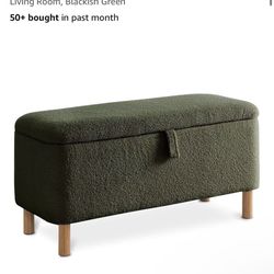Green storage bench