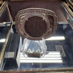 Silver coin buckle