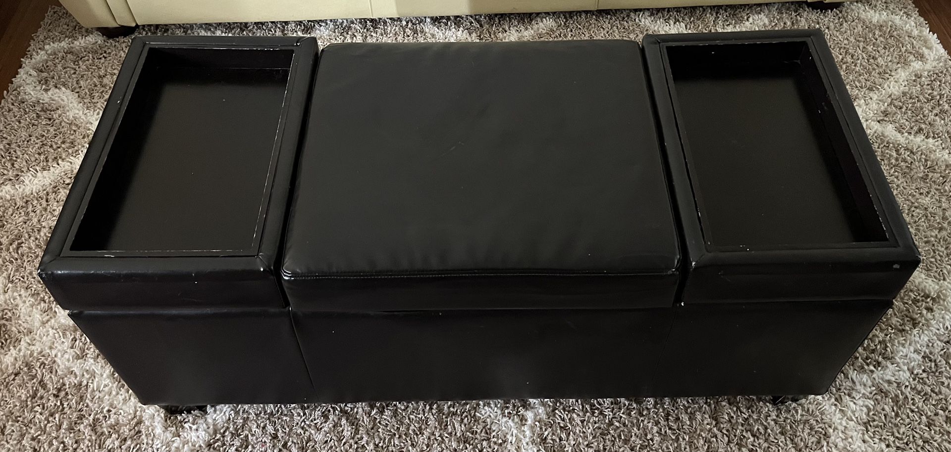 Ottoman with Trays And Storage
