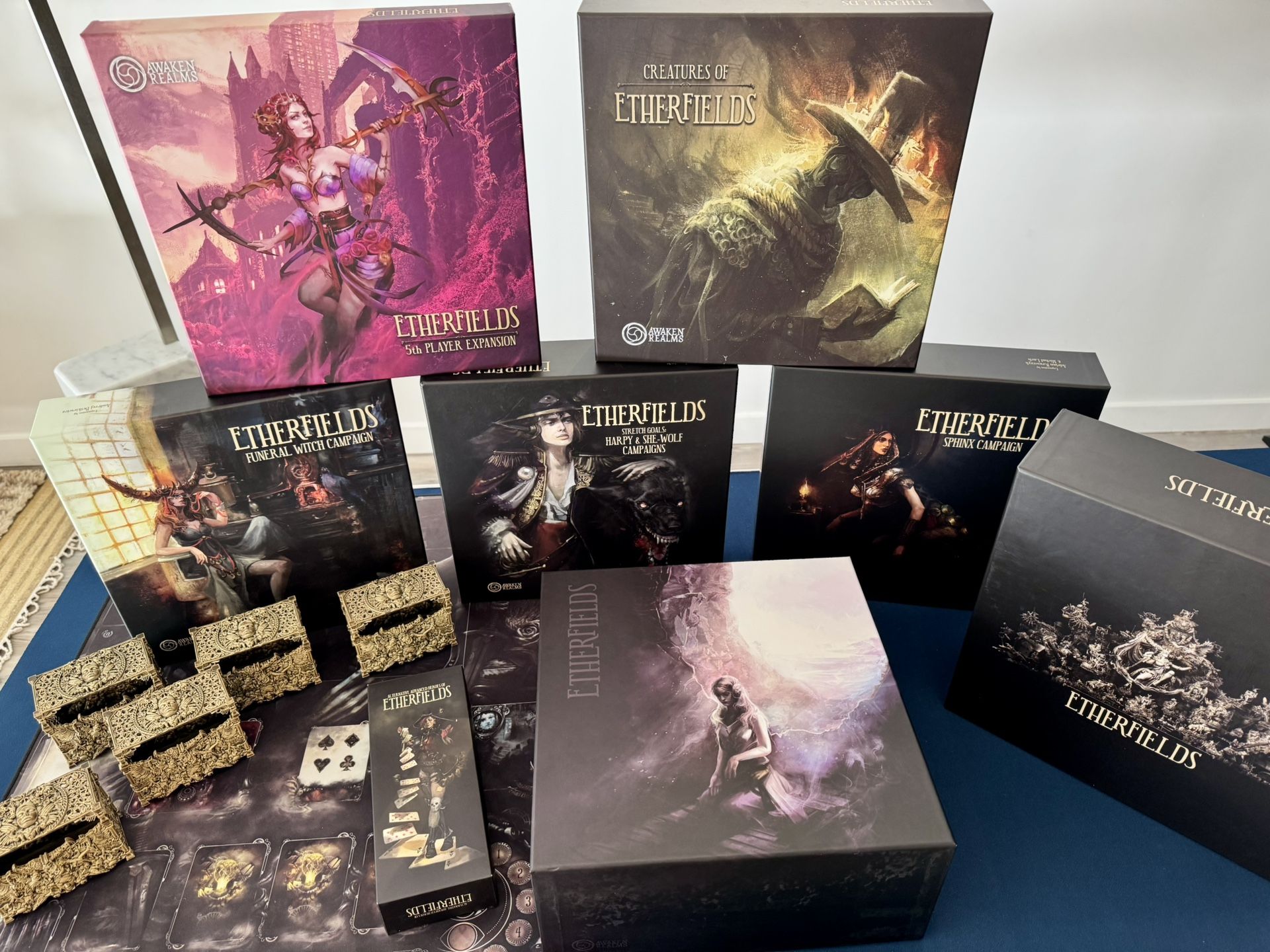 Etherfields All-In Kickstarter Edition – Sundrop Minis, Playmats, Sleeved – Great Condition