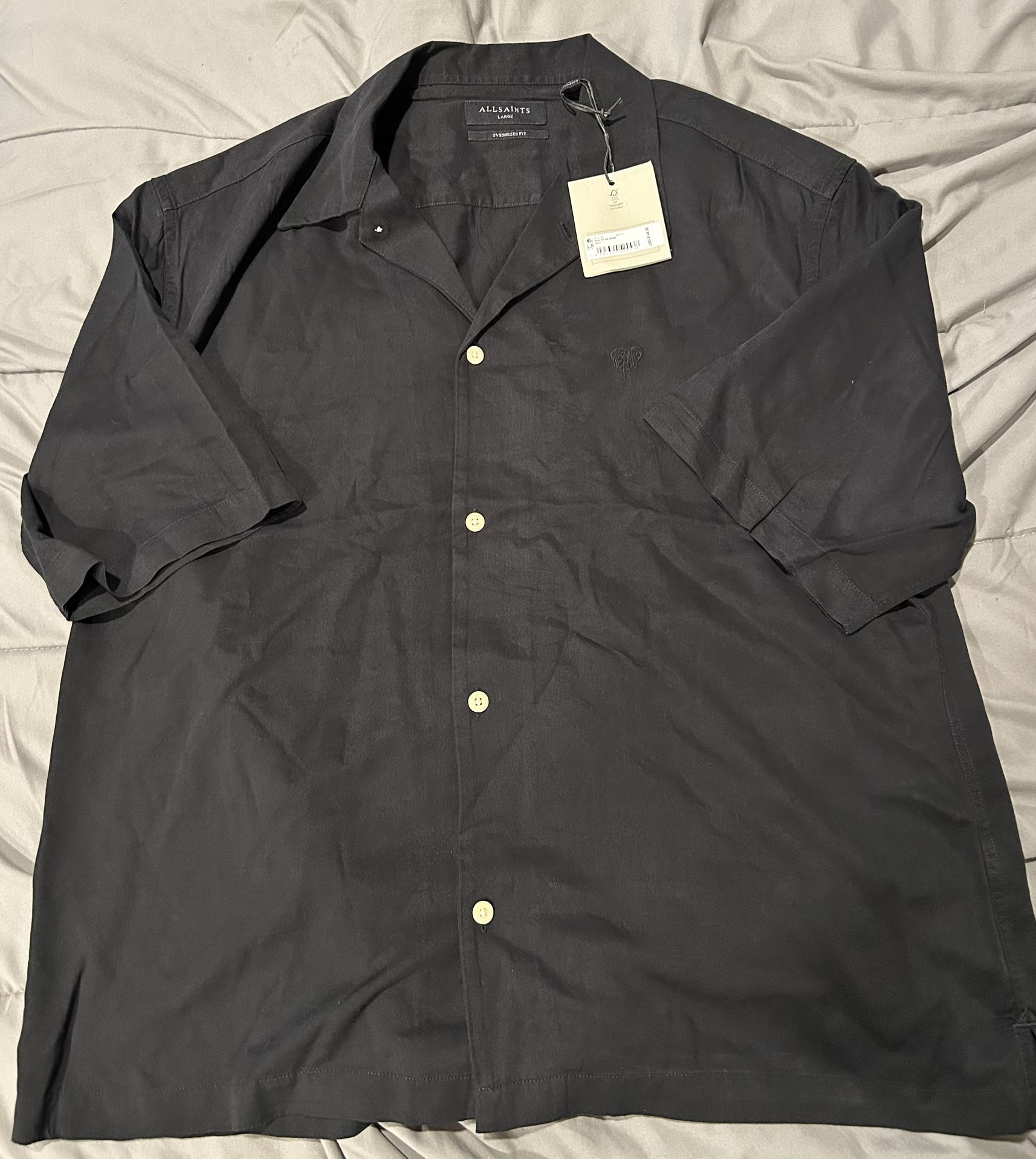 All Saints Men’s Black Short Sleeve Shirt 