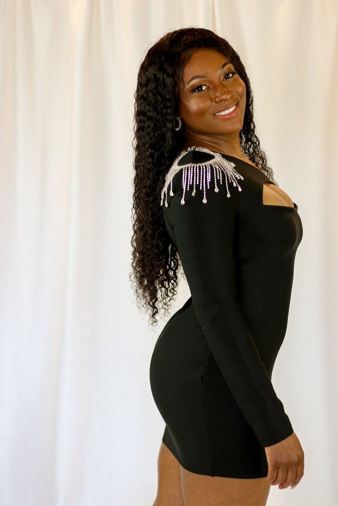 Laila | Medium Black One-Shoulder Bodycon Mini Dress