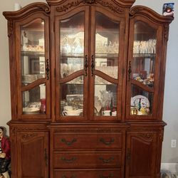 Wooden China Cabinet moving must sell  $100. Dollars 