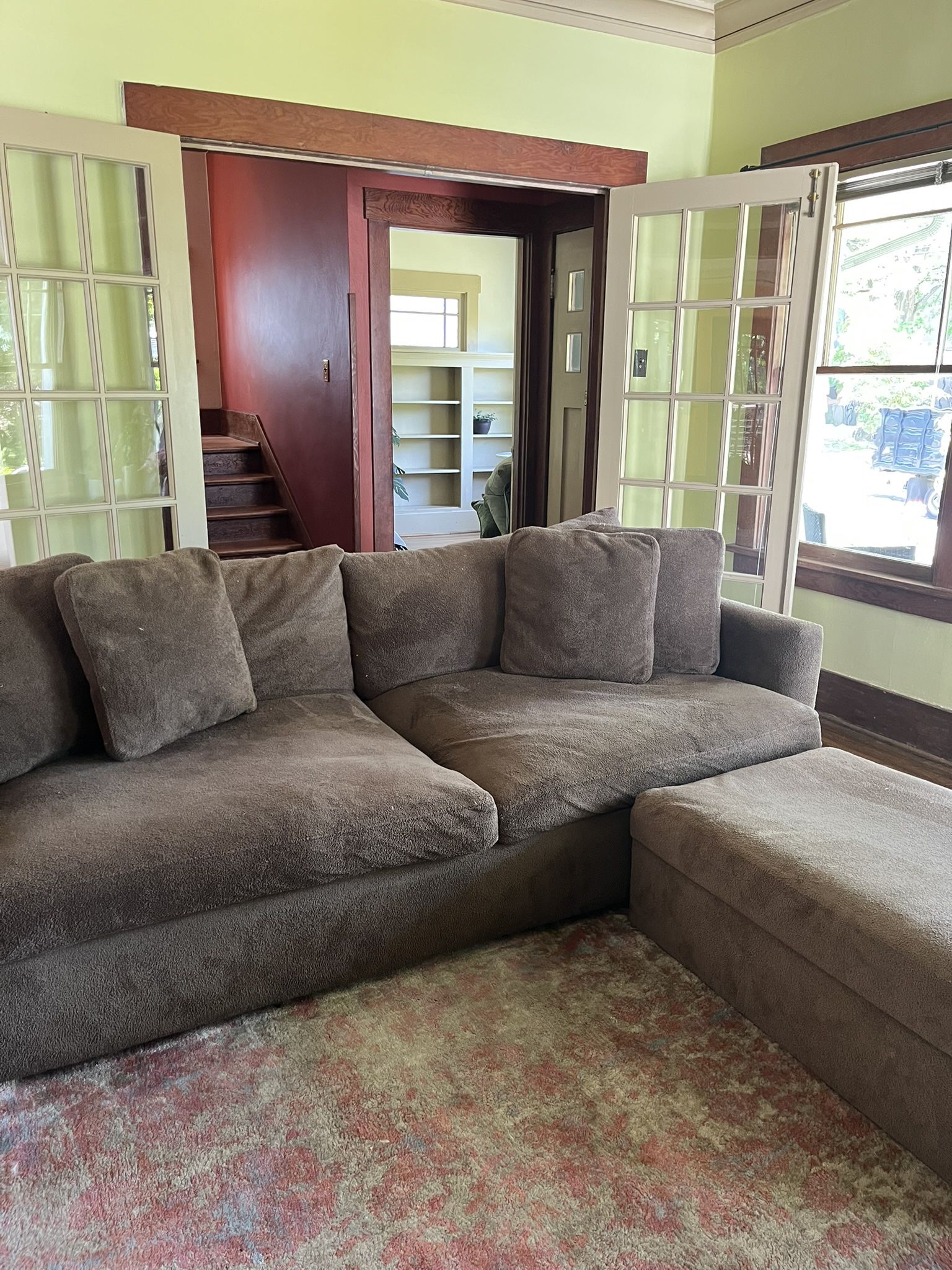 Crate & Barrel Lounge Deep Sofa With Ottoman