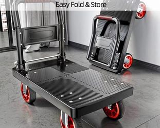 800 lb max load Heavy Duty Folding Platform Cart with Strap, Hand Truck, Flatbed