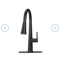 allen-roth-Bryton-Matte-Black-1-Handle-Deck-Mount-Pull-down-Handle-Kitchen-Faucet-Deck-Plate-Included - Only $80, Was $150
