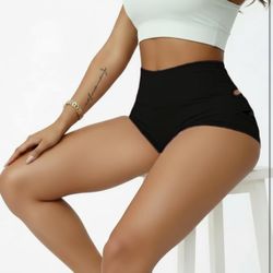 SMALL Booty Shorts for Women Cut Out High Waisted Sexy Rave Festival Outfits Workout Gym Yoga Hot Bottoms