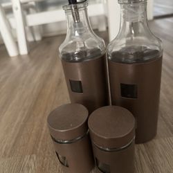 Oil & Vinegar Dispensers with matching Salt & Pepper Shakers