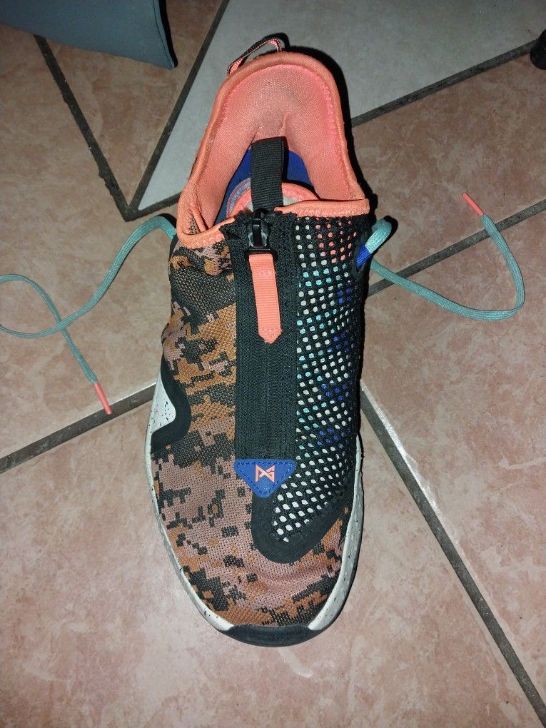 Nike Paul George IV PG4 Digi Camo Basketball Shoe Tie Zipper
