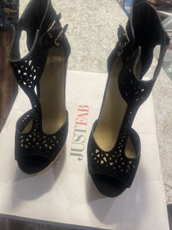 Black Wedge Heels