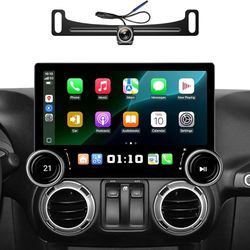 11.5" Dual Knob Android 13 Car Stereo for Jeep Wrangler JK (2007-2018) Dodge Ram 1500 (2009-2012) - 4G+64G Radio Upgrade with Wireless CarPlay Android
