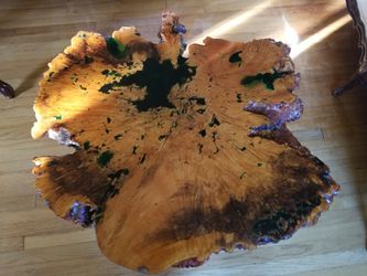 Burlwood coffee table
