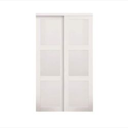 sliding doors, TRUporte 2030, frosted glass doors, closet doors, 72x80, white doors, modern door, 3-panel door, composite door, new doors