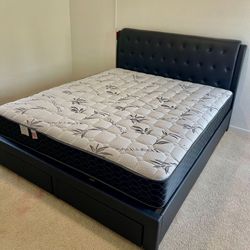 King And Calking New Bed With Storage Underneath.  With Mattress Included. 