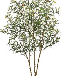 Brand New In Box   Artificial Olive Tree 6FT - Tall Faux Olive Trees Indoor with Planter&Cotton Basket, Large Fake Olive Plants Realistic Branches Nat