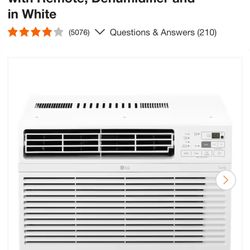 LG 12,000 BTU 115-Volt Window Air Conditioner Cools 550 Sq. Ft. with Remote, Dehumidifier and in White