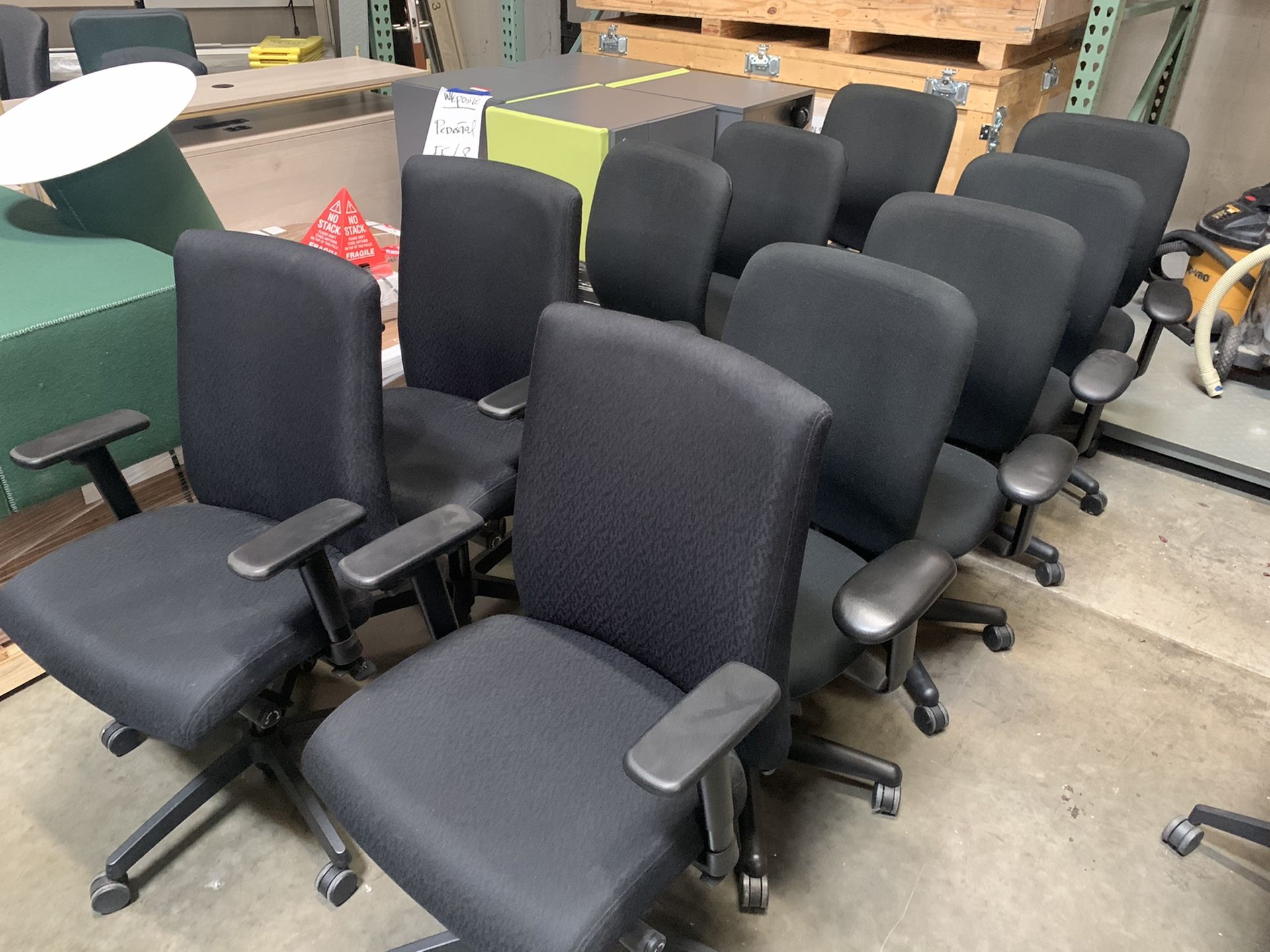 KI and Hon office chairs 10 total Black