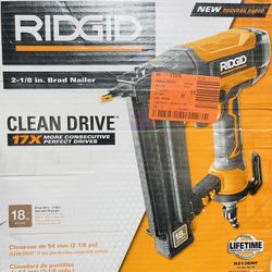 Pneumatic 18-Gauge 2-1/8 in. Brad Nailer with CLEAN DRIVE Technology, Tool Bag, and Sample Nails