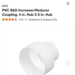 PVC S&D Increaser/Reducer Coupling, 4 in. Hub X 6 in. Hub #175