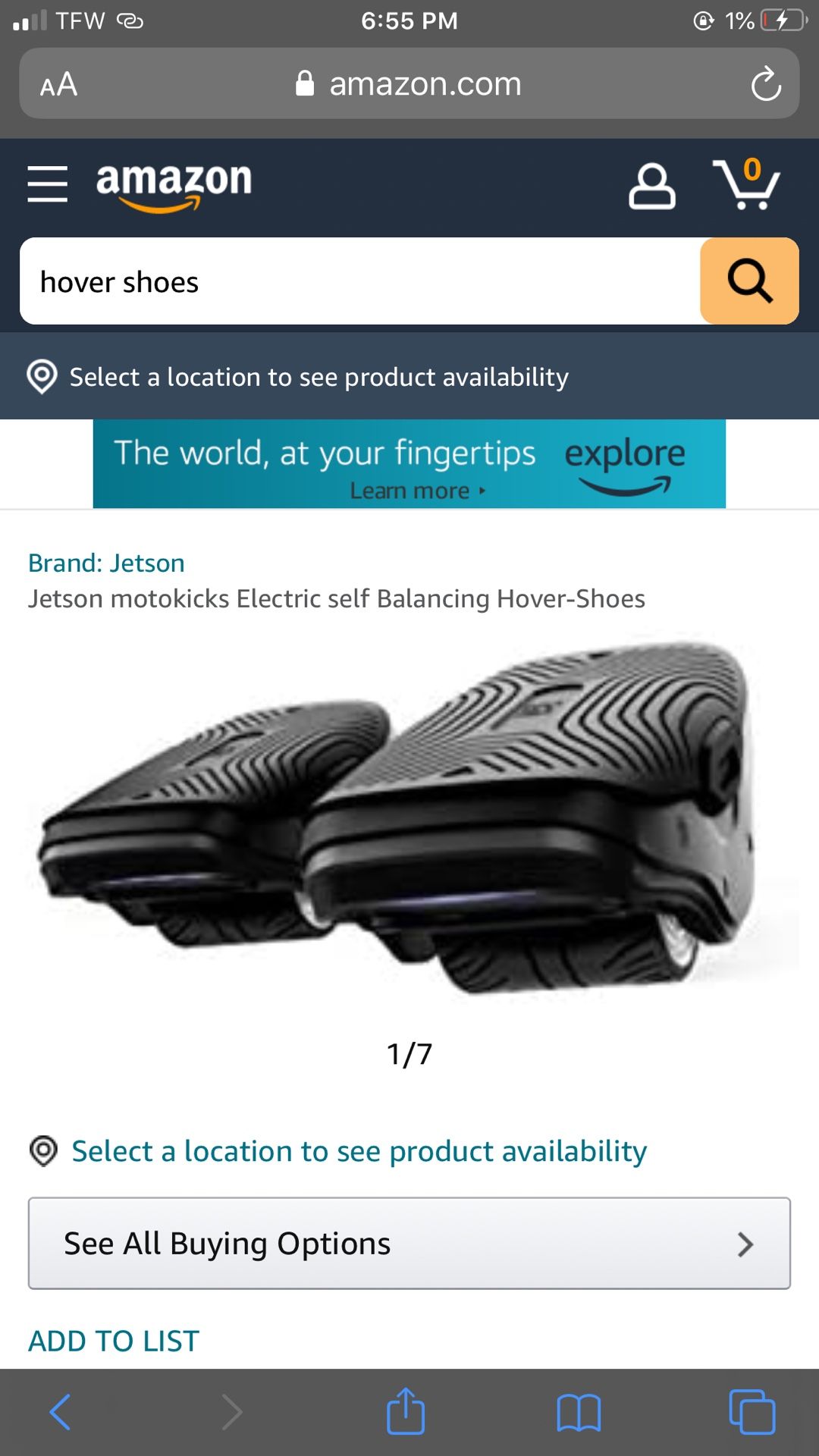 Jetson motor hover shoes .