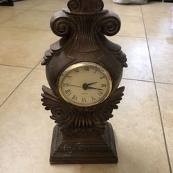 Sold Carved Wood Vintage Clock