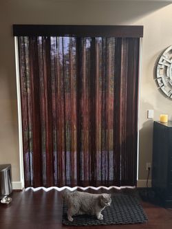 Dark Brown Natural Woven Reed Curtain Panel