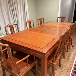 1970s Hand-Carved Teak Dining Table 