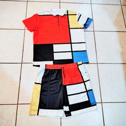 Mens Multicolor Block Set