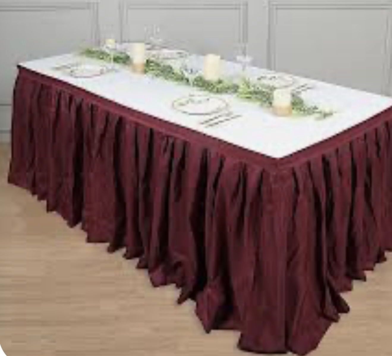 Burgundy Table Skirts 