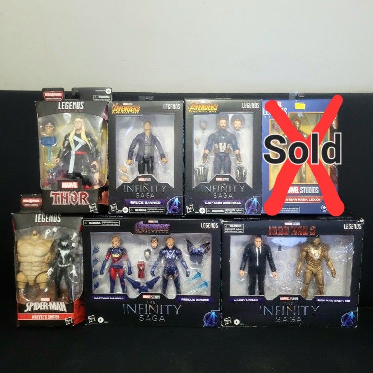 Marvel Legends Infinity Saga Iron Man Spiderman Captain America Figure Bundle