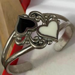 Pulsera Caña Stainless Corazones Nácar