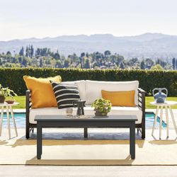 Outdoor Coffee Table, HDPS Patio Coffee Tables for Outside Rectangle