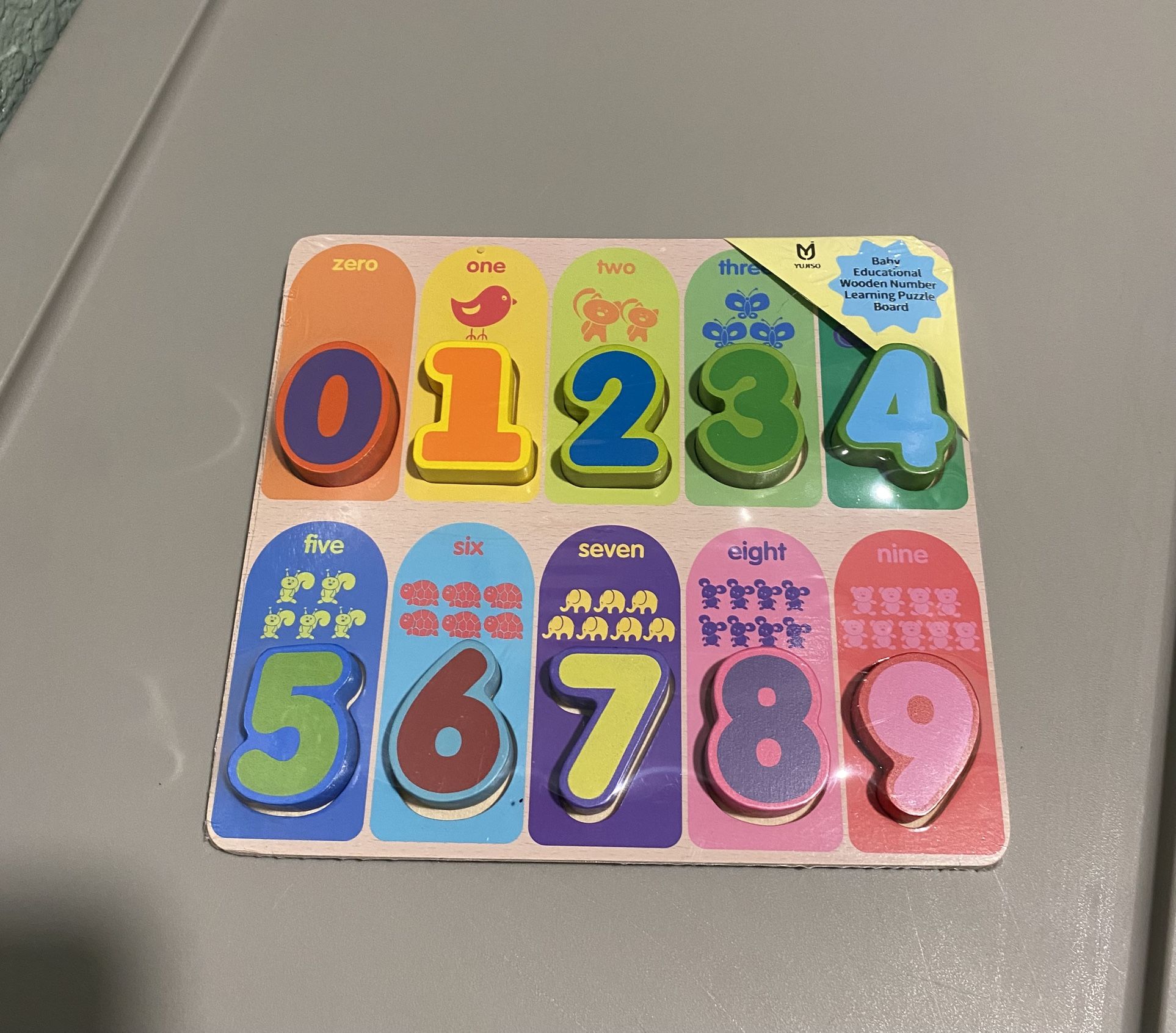 Number Puzzle, Wooden Learning Toy, Montessori Toys, Brand New