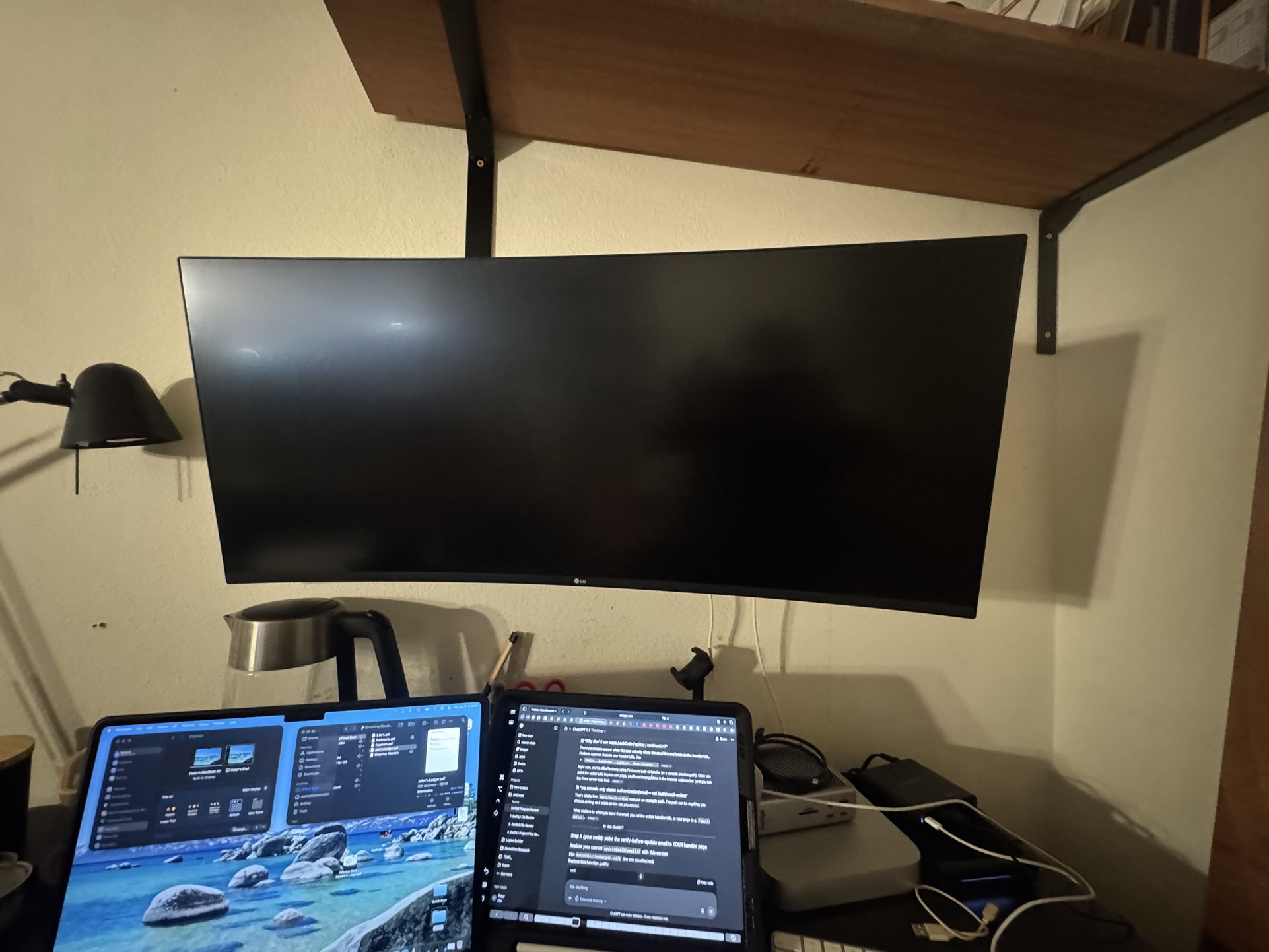 LG 38” Wide Monitor + Wall Arm Mount
