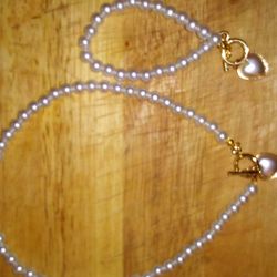 Pearl Necklace & Bracelet 