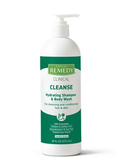 Medline Remedy Clinical Hydrating Shampoo & Body Wash (16 fl oz), Vanilla Scent, Cleanser, No-Rinse, Adults, Kids, Shower Or Bedside, Dimethicone