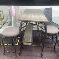 Bar table with two stools